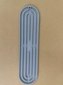 Light gray oval silicone drainage mat with non-slip ridges and convenient hanging hole - Oval Small / Gray