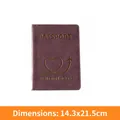 Vermillion purple faux leather passport cover with gold foil heart and plane design - Vermillion Purple