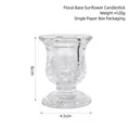 French vintage sunflower base crystal glass candle holder with elegant curved body - Sunburst Pattern Floral Base Glass Candle Holder