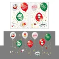 Detailed view of Christmas static stickers with Santa, snowflakes, and festive balloons - Christmas Balloon BQ177