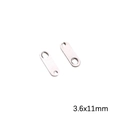 Silver stainless steel lobster clasp 3.6x11mm for DIY jewelry making and bracelet repairs - Plain Extension Chain Tag 3.6x11mm (10 pcs/Pack)