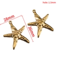 Pendenti a stella marina dorati in acciaio inox da 28mm e 36mm per gioielli fai-da-te - 5 Pezzi/Confezione / Oro