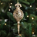 Pendaglio natalizio a foglia cava dorata da 18 cm, decorazione festiva galvanizzata oro - Stile Guscio a Vite