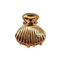 Golden starfish metal hair claw clip with pearl detail on a white background - Shell