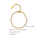 2mm gold-plated 316 stainless steel box chain bracelet for women with lobster clasp - Box Chain (ZHSLG19)