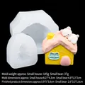 3D snowman house and bear silicone mold set for DIY candles and fondant crafts - House Style (B1127) / 3# B1127 Translucent