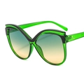 Occhiali da sole cat-eye montatura verde traslucida e lenti sfumate alla moda - Montatura Verde Nero Lenti Tè Verde