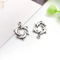 Antique silver dolphin circle charms for DIY bracelets and necklaces jewelry making - 15x20mm Marine Three Dolphins