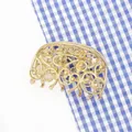 Elegante molletta per capelli a farfalla dorata con motivo traforato in stile vintage - Oro