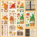 9-sheet Thanksgiving window clings set with 101 gnomes and pumpkin decals for glass - Style I