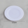 Miniature white ceramic plate with spiral texture and 5.5cm diameter for DIY dollhouse - 5.5cm Round Plate