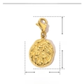 Detailed parameter view showing golden evil eye pendant dimensions 28mm x 13mm - YF093-Irregular Textured Pendant