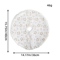 White plush Christmas tree skirt with gold stars showing dimensions 15.75in and 14.17in - Gold Star (Mini Tree Skirt)