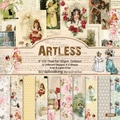Artless 6x6 inch vintage scrapbooking paper pad with 24 floral and Victorian patterns - 22032 24 Images