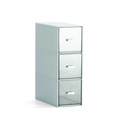 Organizzatore da scrivania grigio blu con tre cassetti trasparenti e manici bianchi - Verticale 3 Scomparti / Blu