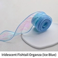 Iridescent mermaid gauze ribbon in Ice Sea Blue for flower and gift packaging - Ice Sea Blue