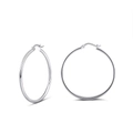Polished S925 sterling silver large hoop earrings with sleek metallic finish - Bright Silver Large Hoop (APE34-P-1.5-20) / Spec 1.5-20 / Silver