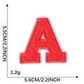 Red embroidered letter A patch for clothing with white border and 5.5cm size markings - Letter A / Red