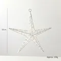 30cm white sparkling Christmas star pendant hanging decor for holiday window display - 30cm / White