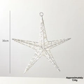 30cm white sparkling Christmas star pendant hanging decor for holiday window display - 30cm / White