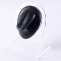 Black silicone nose model for piercing practice on transparent acrylic display stand - Black-Tongue