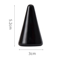 Polished black ceramic conical ring display stand with 5.2cm height and 3cm base - Black