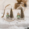 Paar kerst glazen koepels met verlichte minibomen en XMAS-basis ornamenten decor - Middelgrote Jongen En Meisje Willekeurige Stijl