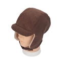 Cappello invernale in velluto a coste per bambini con fodera in pile e paraorecchie - 2-6 Anni / caffè