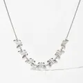 Collana in acciaio inossidabile argento lucido con pendenti a farfalla multipli - Stile Sette Farfalle Collegate Argento (PD1077) / Argento
