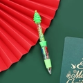 Christmas liquid glitter ballpoint pen with 3D tree topper and green star sequins - Series 3 - Christmas Tree