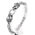 Pulsera vintage para hombre en acero inoxidable con cadena bizantina y cabezas de león - Estilo Cabeza de León (KB164522-Z)
