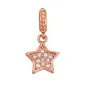 Rose gold five-pointed star pendant with micro-pave white zircon for DIY jewelry - Rose Gold Star