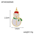 Detailed size chart for Christmas snowman enamel pendant measuring 2.2cm x 1.4cm - AP34036D0W0-Snowman