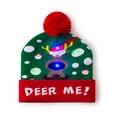 LED Christmas knit hat featuring a reindeer design and colorful glowing lights - Red Green-Reindeer Deer Me