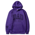 Sweat à capuche violet avec imprimé vintage DAD EST 2024 et détail de cœur - S / Hauts / Violet (312)