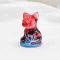 Red and blue gradient K9 crystal French Bulldog figurine sitting in a sleek pose - Red Blue Gradient
