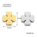 Pendentifs trèfle à quatre feuilles en acier or et argent pour bijoux DIY, taille 12mm - Trèfle à quatre feuilles creux / Acier
