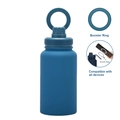 Matte blue insulated sports bottle with magnetic phone holder and MagSafe ring - 650ml / Lake Blue