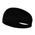 Cinta deportiva elástica de algodón negro para correr y entrenamiento de yoga - Negro