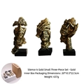 Set di tre sculture astratte di volti dorati per decorazioni moderne per la casa - Set Il Silenzio è d'Oro Piccolo - 3 Pezzi / Oro