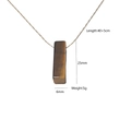 Detail of tiger eye crystal pillar pendant with dimensions and chain length specs - Tiger's Eye