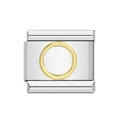 Italian modular charm bracelet link in silver and gold steel finish for DIY jewelry - Gold Circle-Y199
