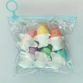 6-piece mini pill highlighter set in a clear zipper pouch with airplane shapes - White Airplane
