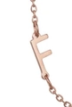 Rose gold stainless steel necklace featuring a letter F pendant on a delicate cable chain - Letter F / Rose Gold