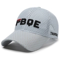 Gorra de béisbol de malla gris claro transpirable con bordado FBOE en relieve - Ajustable / Gris claro