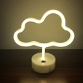 Cloud LED neon desk lamp with warm yellow light and a round base for home decoration - Cloud (Warm White) With Base