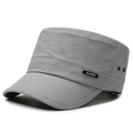 Dark grey breathable cadet hat for men with classic tag and side metal eyelets - Adjustable / Light Gray