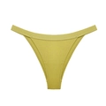 Tanga de algodón Lycra acanalado en amarillo oliva con cintura elástica cómoda - S / Amarillo Limón