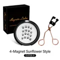 Magnetic eyelashes kit with sunflower style lashes, black case and rose gold applicator - EHP08-4 4 Magnets Sunflower Style With Black Applicator Set (EHP08-4)