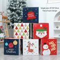 Set of 6 Christmas gift boxes featuring Santa and Snowman designs, 25x25cm each - LH-6 (6 Pack)